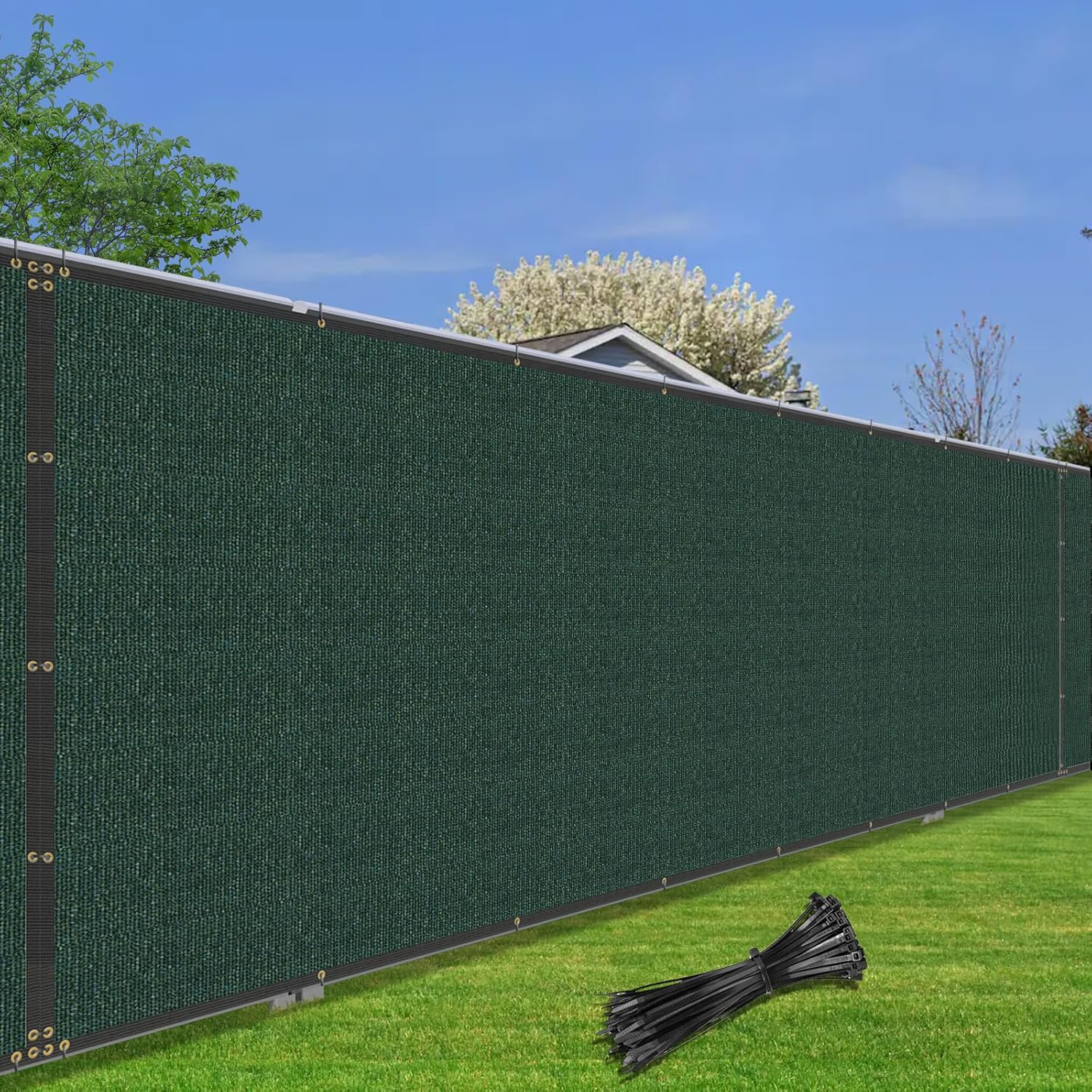 COARBOR 5' x 50' Fence Privacy Screen Heavy Duty Windscreen Fencing Mesh Shade Net Cover for Outdoor Wall Backyard Patio Deck and Porch, Green