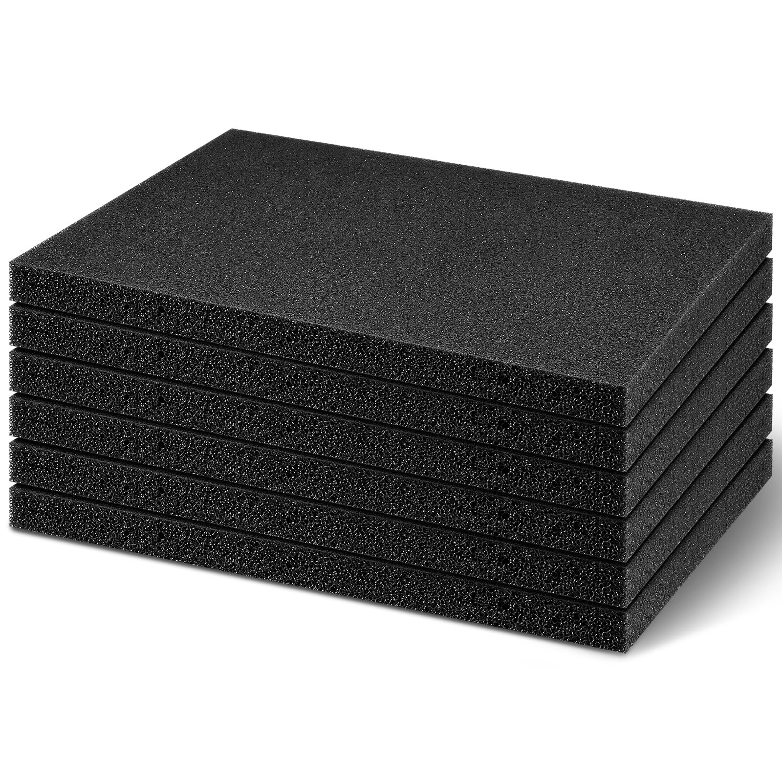Frienda 6 Pcs 12" x 8" x 0.5" Polyethylene Foam Sheet Thick Black Packing Foam Padding Customizable PE Board Cushion Inserts for Cases Craft Shipping Moving DIY Projects Toolbox Storage
