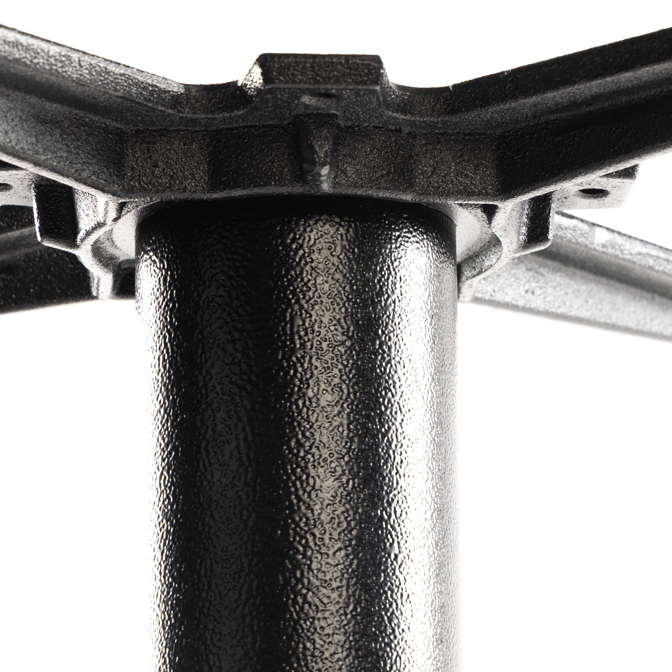 Stehtischgestell Tischbein Schwarz | Premium | PJ7652/110 | Metall | Stehtisch | H 108 cm | 14 kg | Standfuß 46x46 cm | max. Tischplattengröße 70x70 / Ø 80 cm
