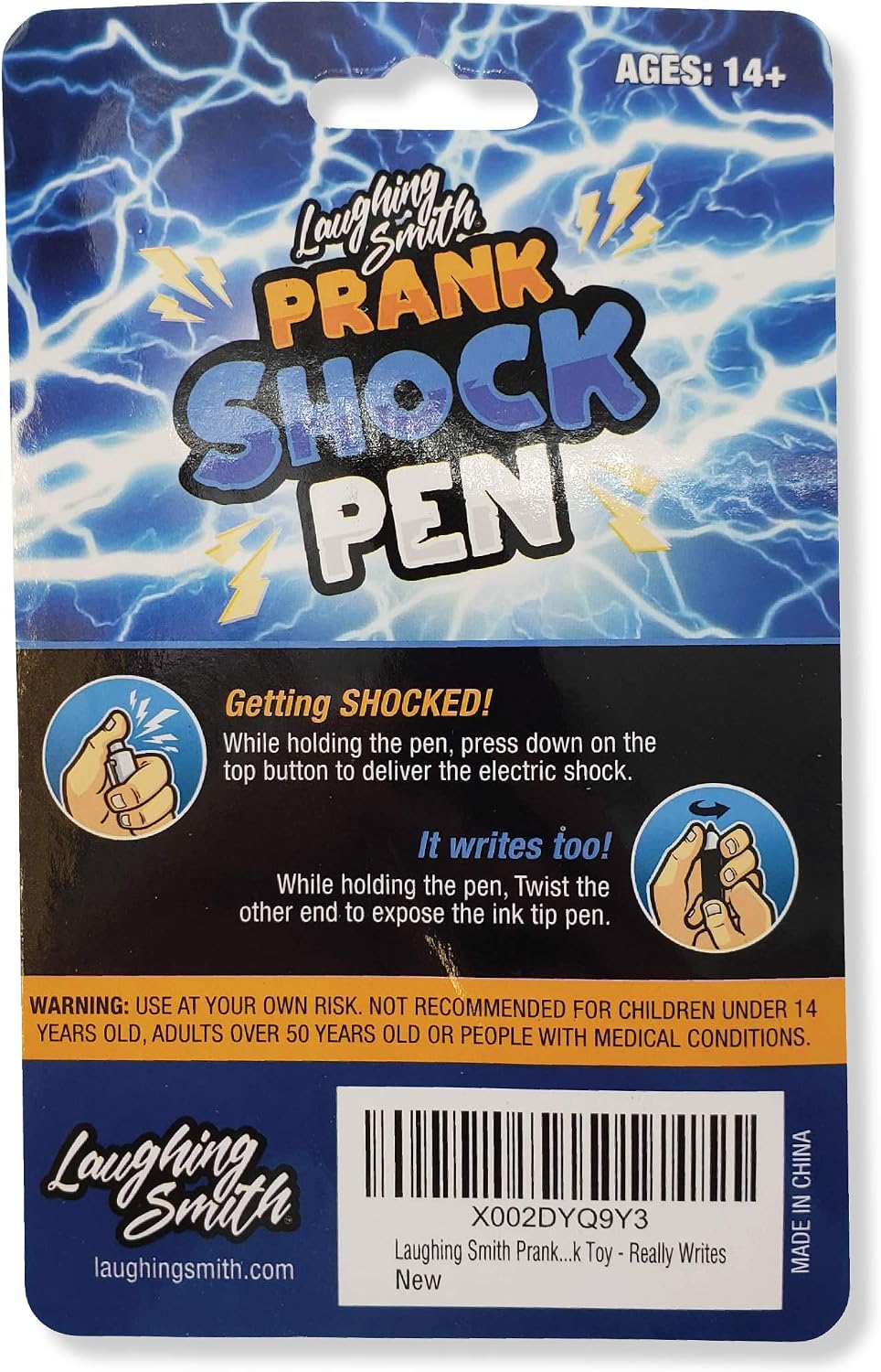 Laughing Smith Shock Pen Hilarious Electric Shocking Pen Prank and Game - Trick Your Friends and Family - Funny Prank Stuff and Shocker Toys - Novelty Gag Pens - Similar to Laser Shocker Pointer