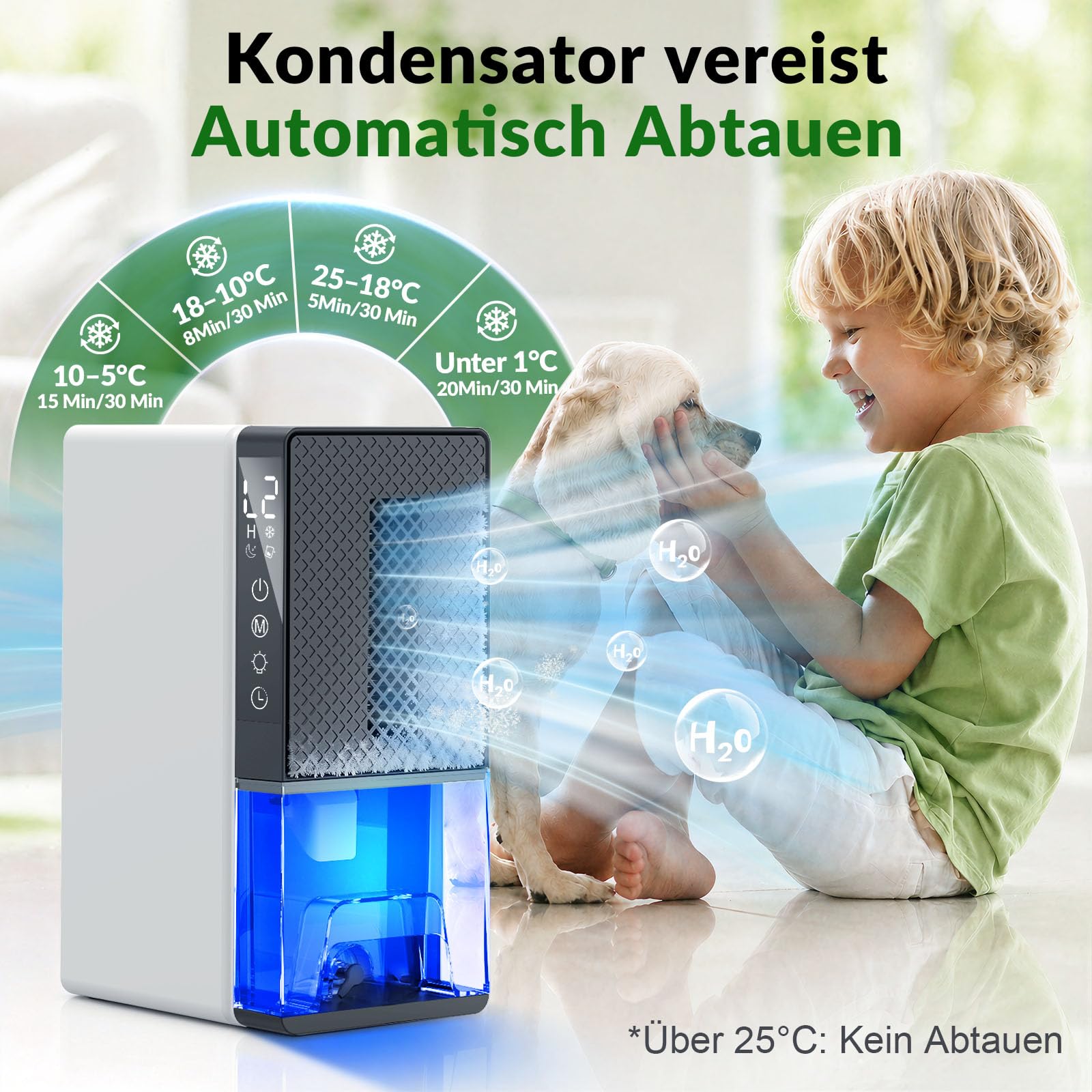 Deshumidificateur d’Air Electrique 2,3L 64W Absorbeur Humidité 500ML/Jour