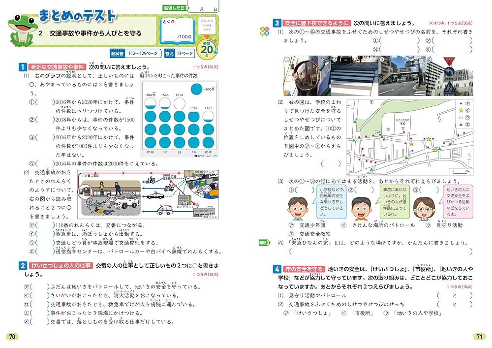 小3　社会　カラーテスト　2024年度　日本文教出版　教育同人社 小3 社会 カラーテスト 2024年度 日本文教出版 教育同人社