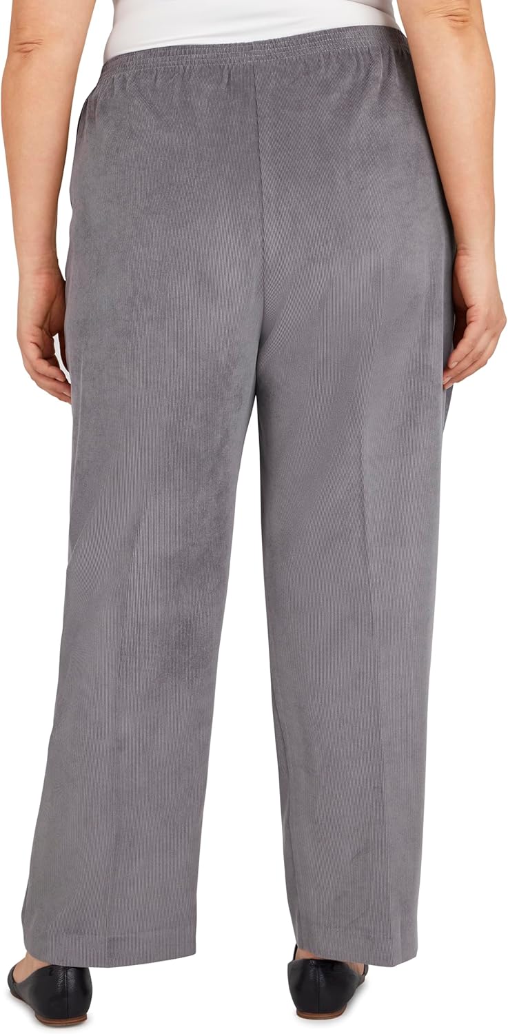 Classic Corduroy Elastic Waist Medium Length Pant - Image 2