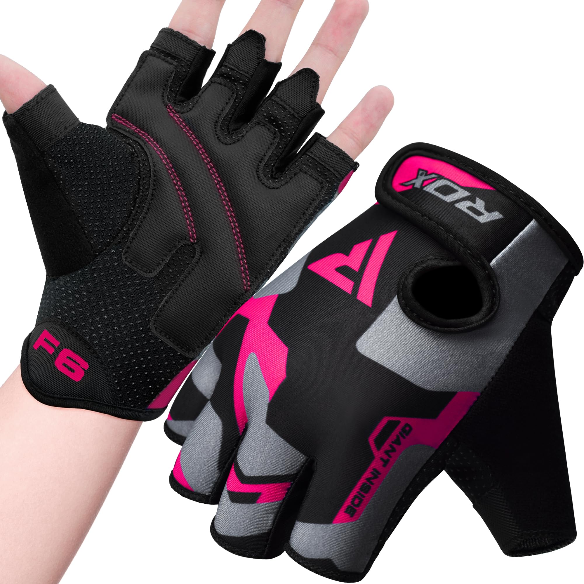 RDX - Handschuhe für Fitnessstudio, Gewichtheben, Bodybuilding, Fitness, Training L Rosa