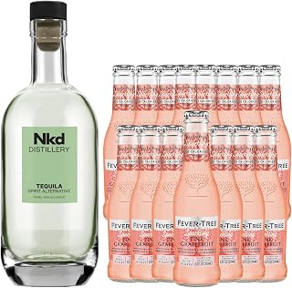 Nkd Distillery Tequila Alternative Premium Non-Alcoholic Spirit - Zero Alcohol - With Fever Tree Pink Grapefruit [ 15 Pack ]