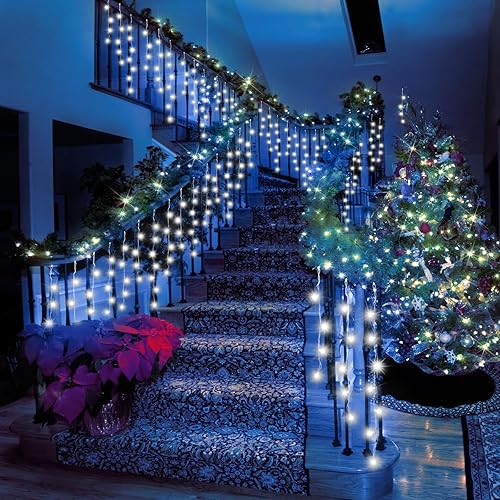 Miniatura 6 de Luces de Navidad de 33 pies para exteriores, 400 luces LED para exteriores, impermeables, enchufables, con 8 modos y temporizador, cadena de luces