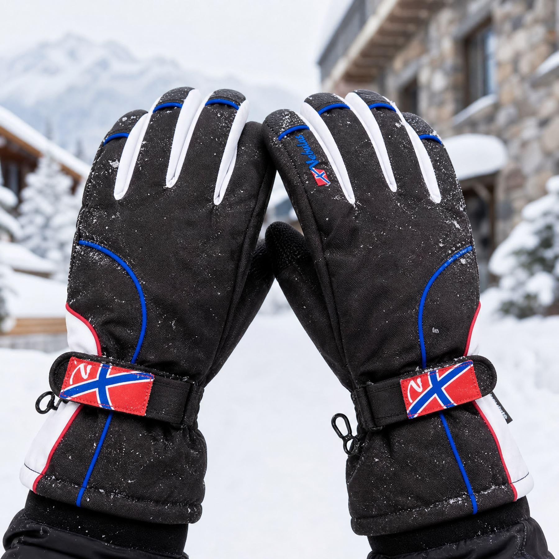 Nebulus Skihandschuhe Snowboardhandschuhe schwarz, Klassische, Wasserdicht, Warm, Praktisch, Hochwertig, Herren, Männer, Wintersportler, Polyester, Handschuhe