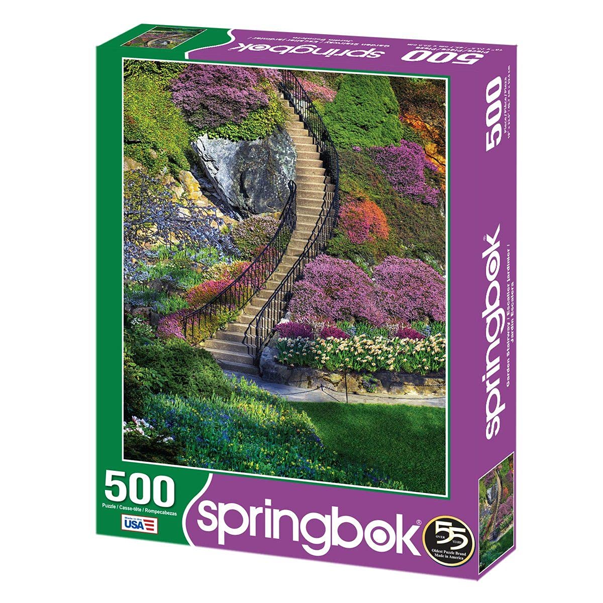 Springbok 500-Piece Jigsaw Puzzle – Garden Stairway, Made In USA, 18"x23.5" - View #12