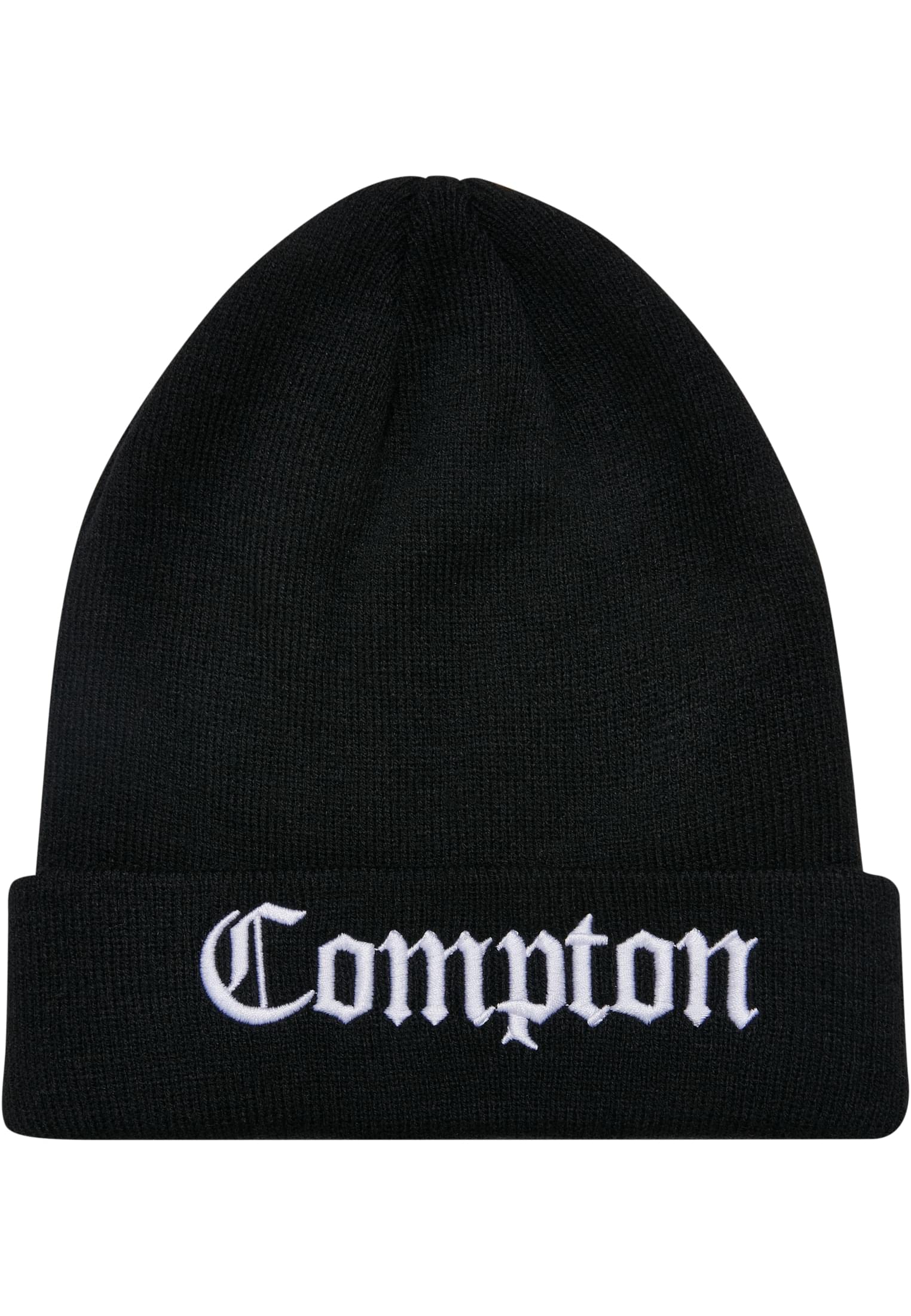 Mister Tee Compton Heavy Knit Beanie hat, Black, One Size