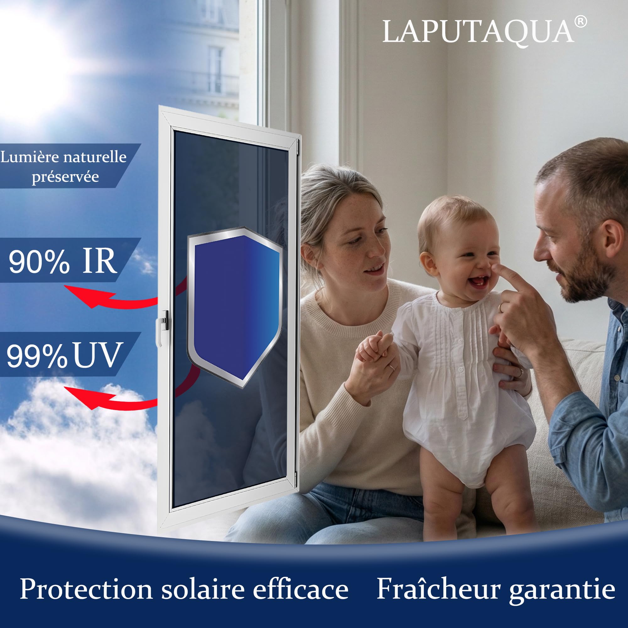 Film Fenetre Anti Regard Anti Chaleur Occultant sans Tain Anti UV Miroir 40x200cm Argent