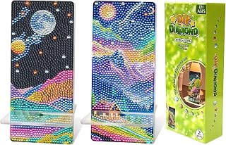 NIHO-JIUMA Diamond Art Phone Stand Kits Moonlight Mountain, Acrylic DIY Diamond Painting Mirror & Phone Holder, Craft Gift for Adults/Teen