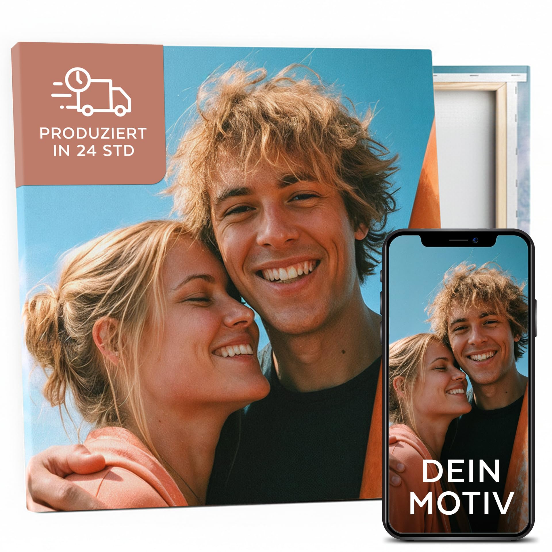 PRINTHOUSE Dein Foto auf Leinwand 20x20 cm (weitere Größen verfügbar) - Upload dein Bild auf Leinwand personalisiert Foto Geschenk - Fotoleinwand eigenes Bild - Leinwandbild selbst gestalten