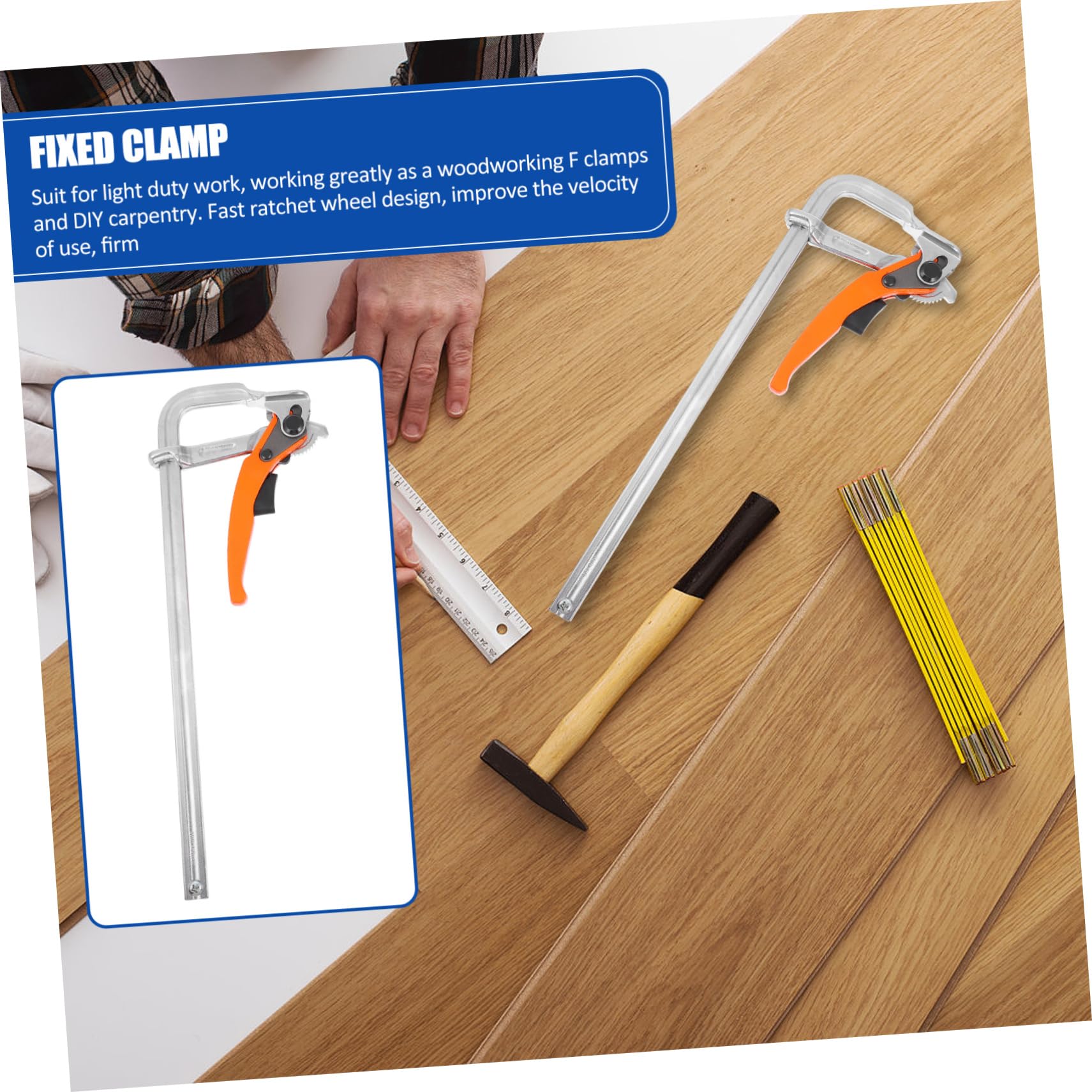 NUOBESTY Serrage-joint en F Travail du Bois, Pince Fixe Robuste en Acier au Carbone, Prise Confortable et Résistante à L’usure pour Bricolage et Menuiserie Couleur Aléatoire