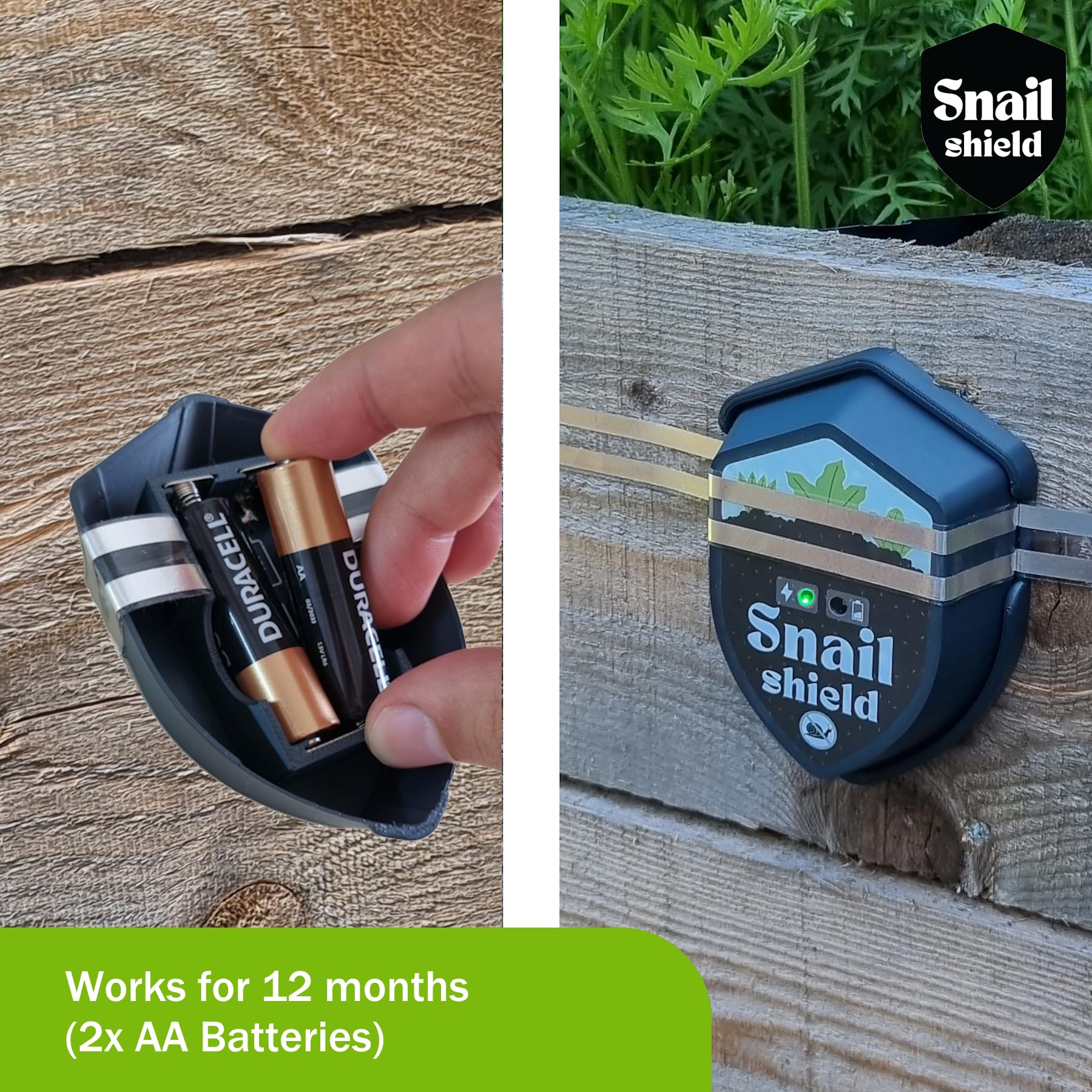 Snail Shield 2026 - Kit électrique pour plate-bande surélevée à escargots - Avec ruban de clôture de 11 m - Protection contre les limaces et les escargots - Pour jardins, parterres de légumes, plantes