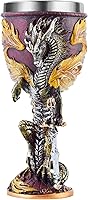 Vista 10 de Cáliz de Dragón Plateado, Cáliz Medieval de Acero Inoxidable Dungeons and Dragons. Regalo Coleccionable de Dragón