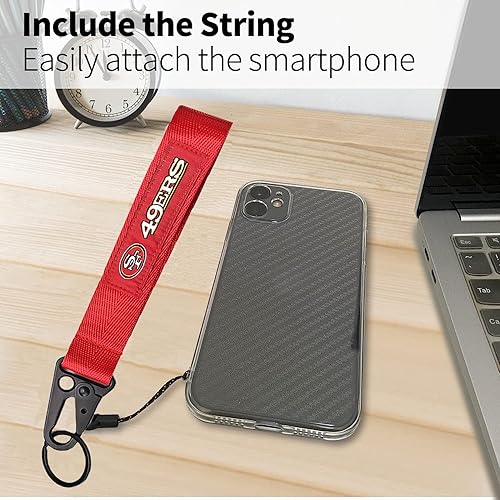 Miniatura 7 de Team 49ers - Soporte para tarjetas de identificación con cordón, tarjetero de identificación de moda con cordones retráctiles, fibra suave, clip de