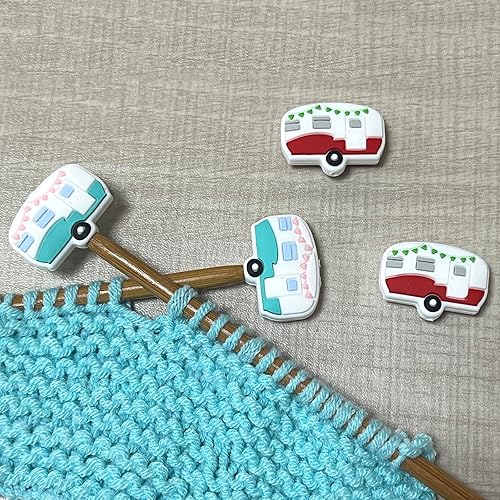 Miniatura 2 de SPANSEE 4 protectores de punto de aguja de tejer con flores, tapones de puntada para agujas de tejer, tapones de aguja, tapas de extremo de aguja de