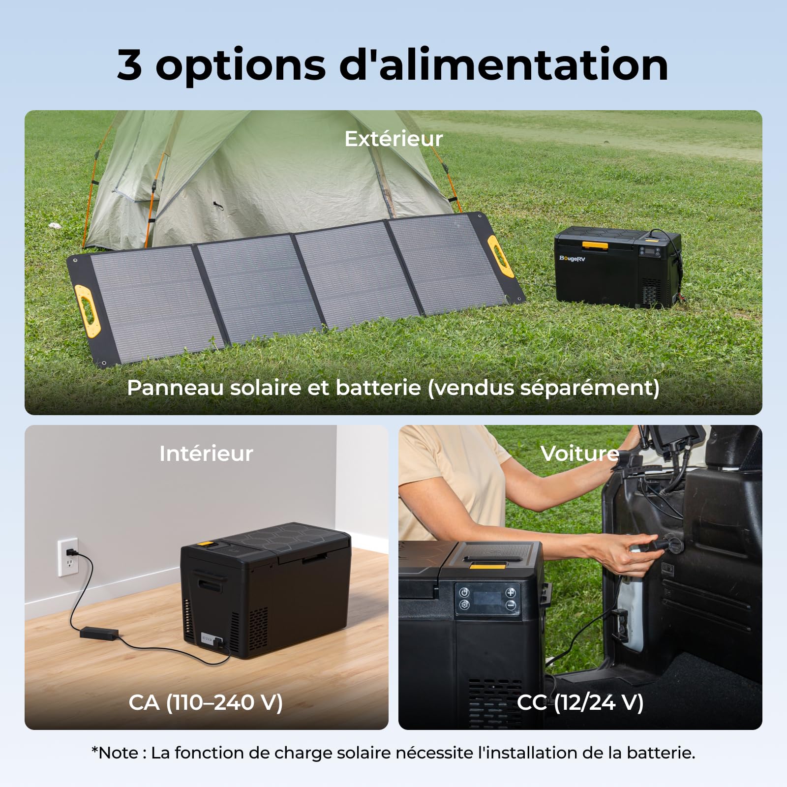 BougeRV Glacière à Compression CRX3 22L, Appli Contrôle | Réfrigérateur Auto 12V/230V, Frigo Portable, Congélateur de Camping, de -20℃ à 20℃, pour Voiture, Voyage et Plein Air