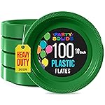 Exquisite Party Solids Emerald Green Plastic Plates For Party 10 Emerald Green Disposable Plates Heavy Duty 100 Pcs Plastic Dinnerware Sets Heavy Duty 350 GSM Disposable Dinnerware Set
