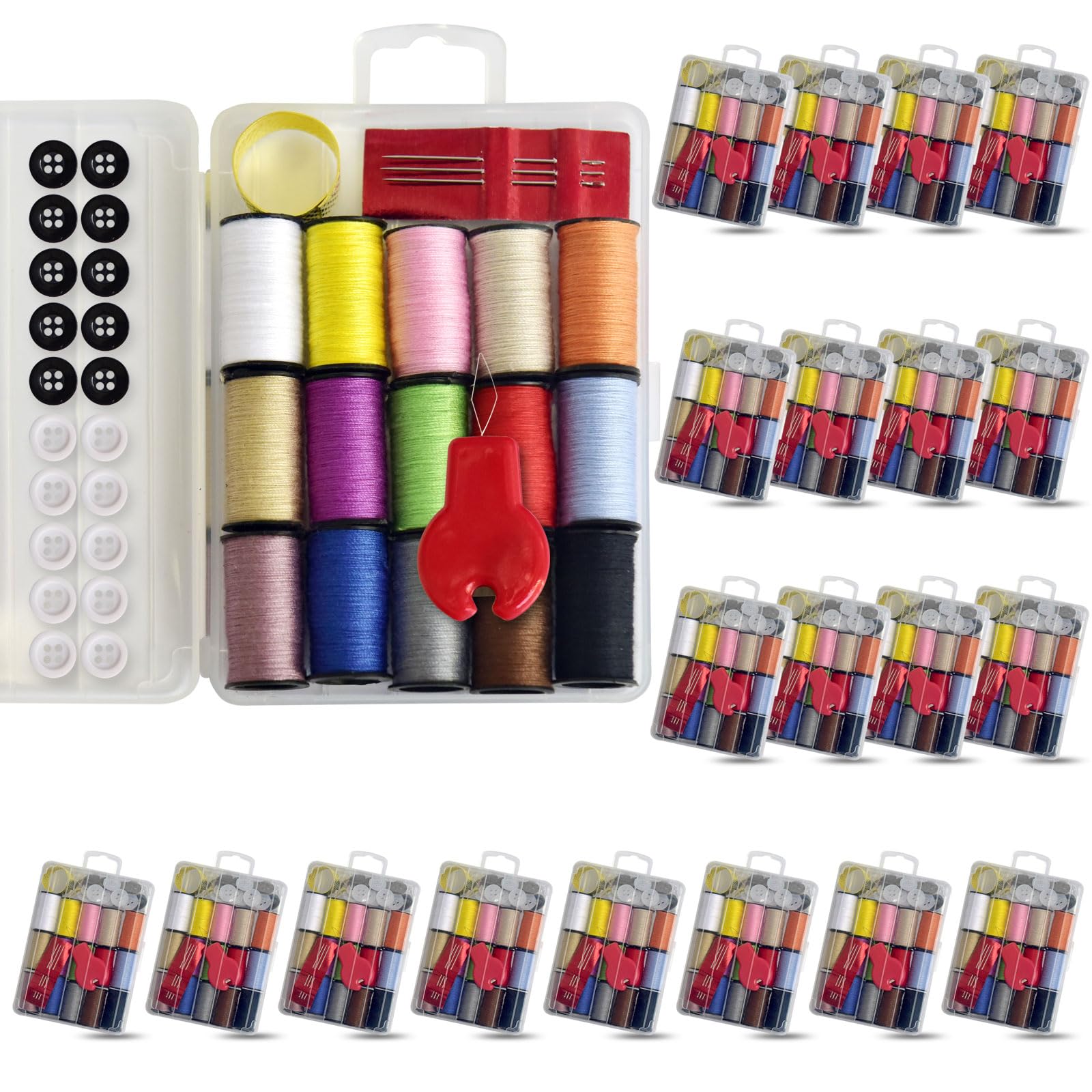 Mini kit de costura, kit de costura portátil, kit de caja de costura portátil para adultos, suministros de reparación (30)
