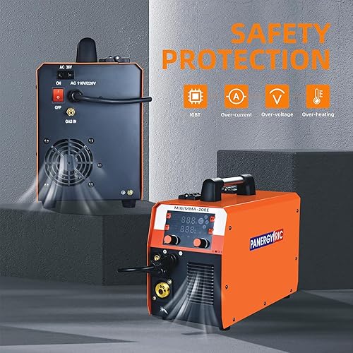 Miniatura 4 de Soldador Mig Multiproceso sin gas de gas 200A, fundente con núcleoMIGelevación TIGStick soldador 4 en 1 máquina de soldadura portátil, con control