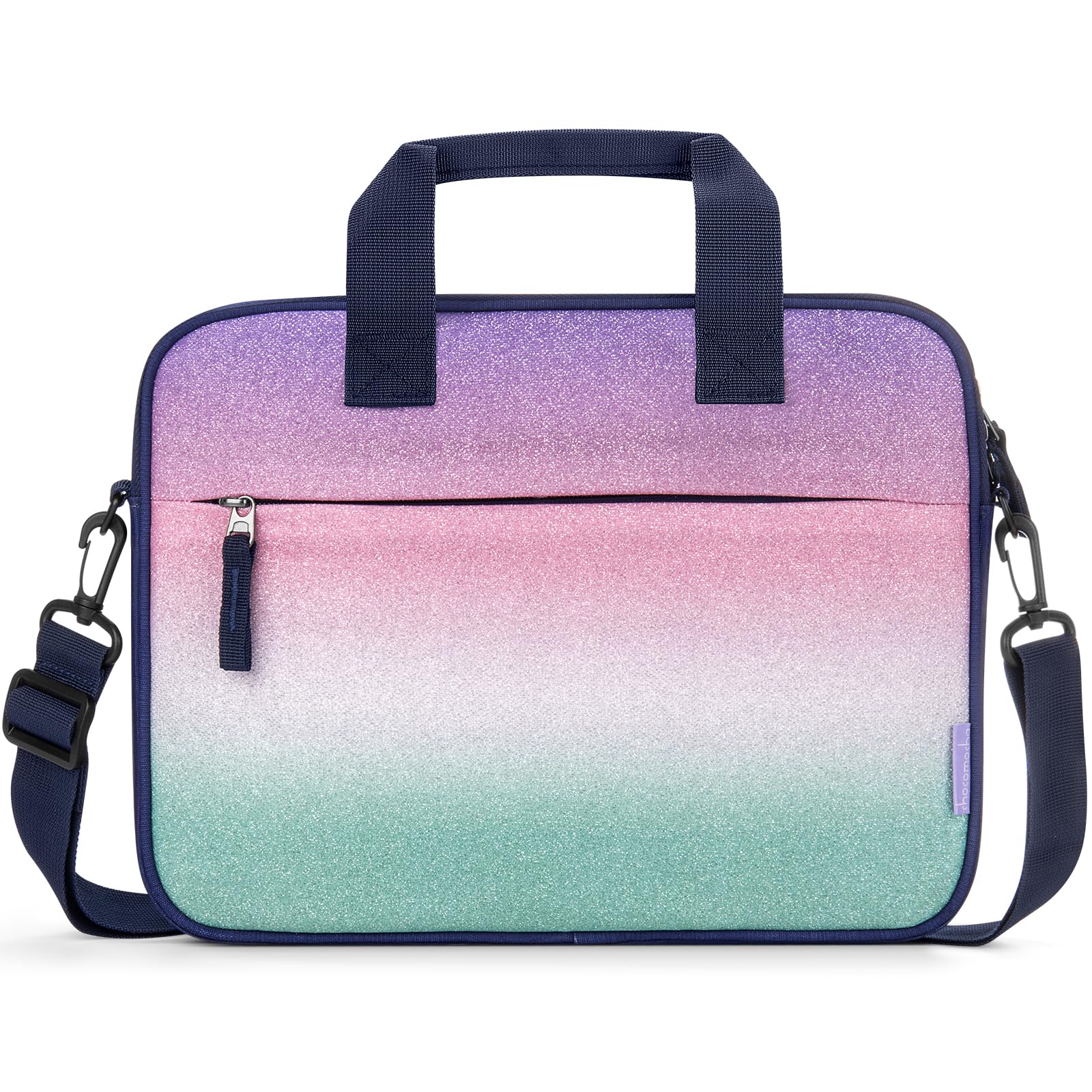 Choco Mocha Kids Tablet Sleeve Bag for Girls, 12.5 Inch Tablet Carrying Case for Fire 7 8 10 HD 8 10, iPad Bag for Kid, Chromebook,Kindle Kids Edition, Glitter Gradient Pink