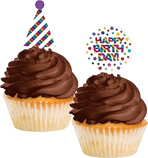 Rainbow Foil Cupcake Picks, 12 ct