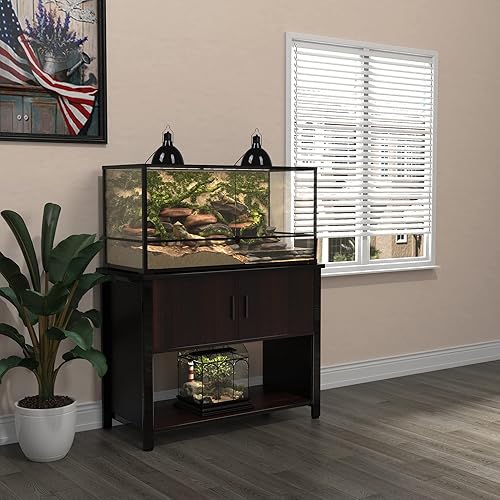 Miniatura 3 de GDLF Soporte de metal para acuario con gabinete para almacenamiento de accesorios de pecera, acuario de 40 galones, tanque de tortuga, terrarios