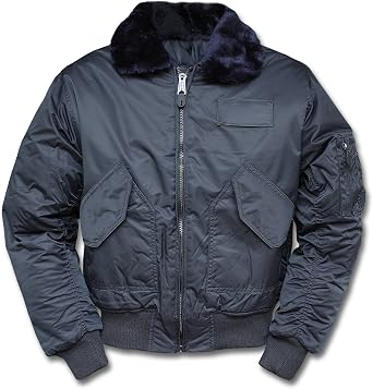 Camooutdoor Mens US CWU MA2 Swat Flight Bomber Jacket With Fur Double Extra Large Blue
