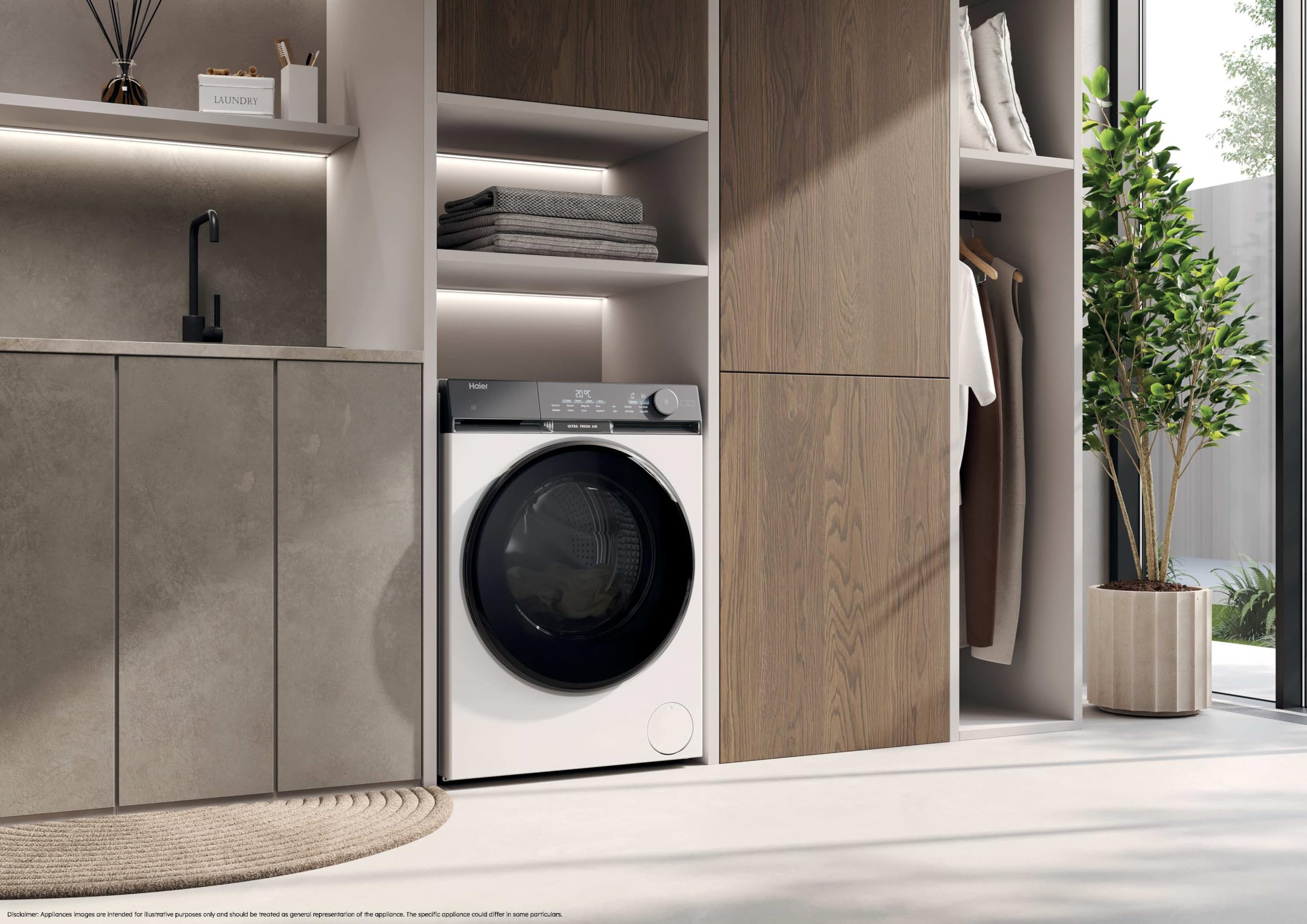 Haier X 9 Slim HW90-B14387TU1-S- Lavadora Carga frontal 9KG, Clase A-25%, Función Vapor, Motor Direct Motion, Display Digital, 1400 RPM, Libre instalación, 14 Programas, Blanco