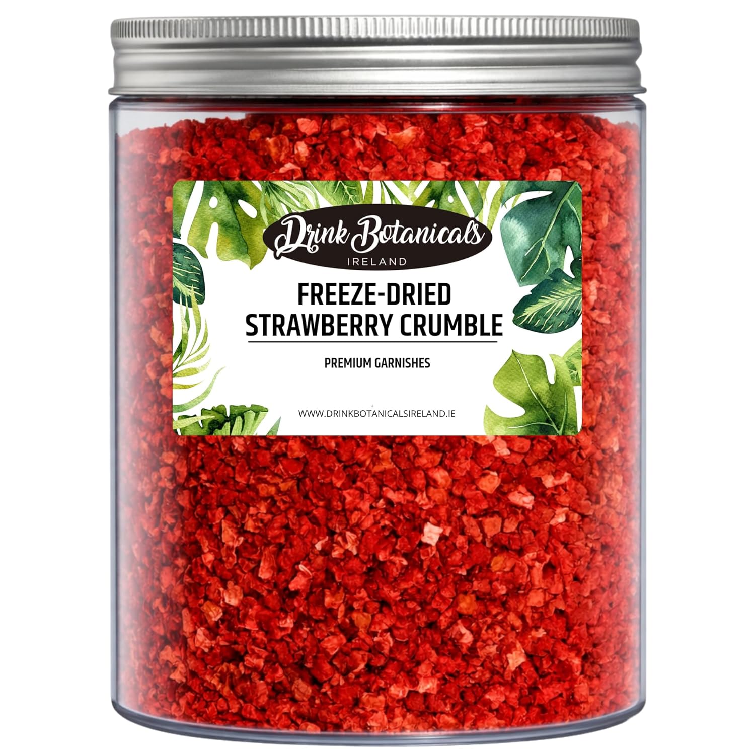 Freeze Dried Strawberry Crumble Grit | 100% Natural & Edible | 1000+ Pieces | For Baking, Garnishing, Cakes, Desserts, Cocktails | Dried Strawberry Pieces | 150G, 5.64 Oz | Drink Botanicals Ireland