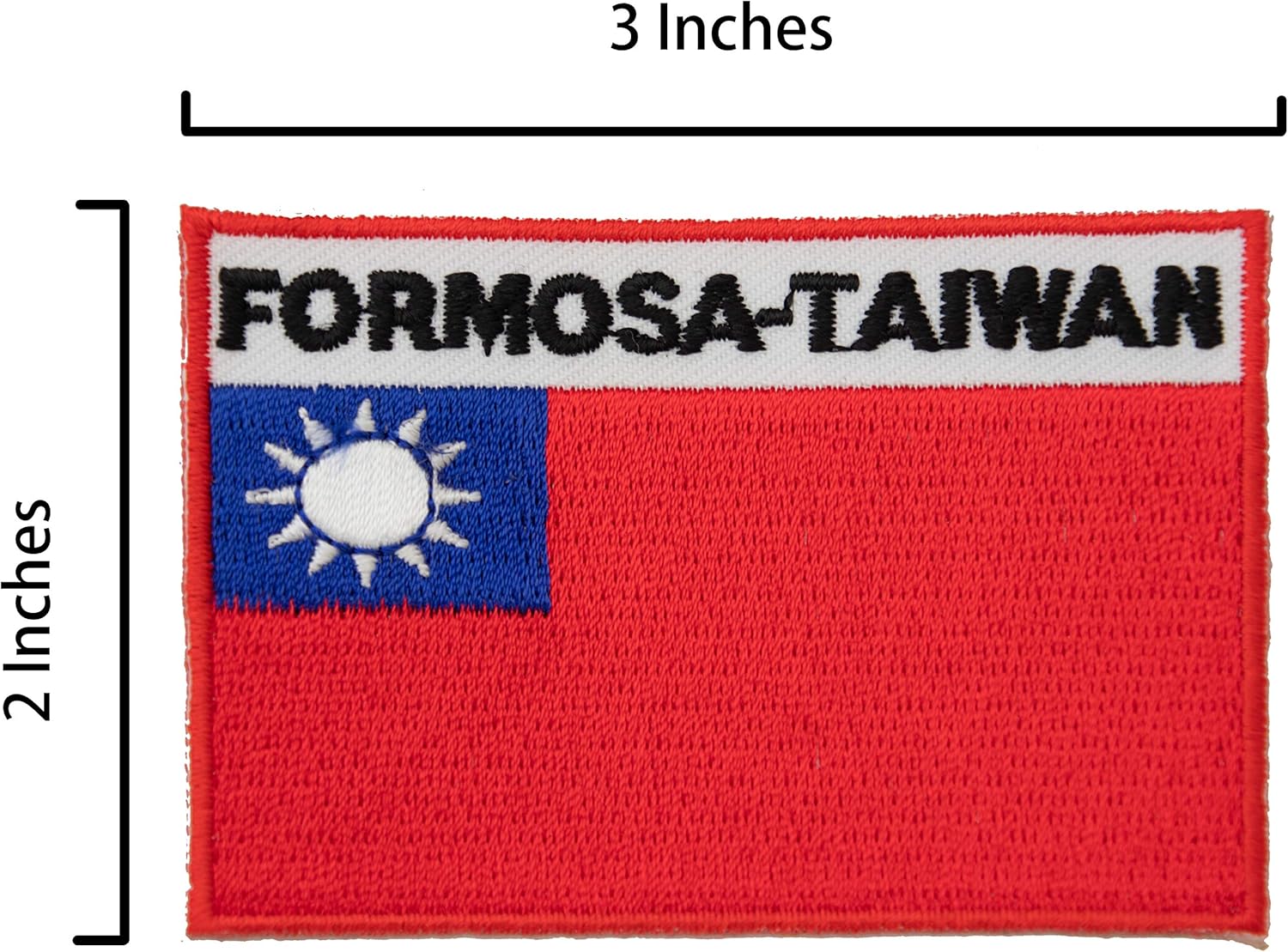 A-ONE -Taiwan Flag Patch+Taiwan Lapel Pin, Morale Patch International Embroidered Stick On, Iron On or Sew On Flag Patch NO.006A