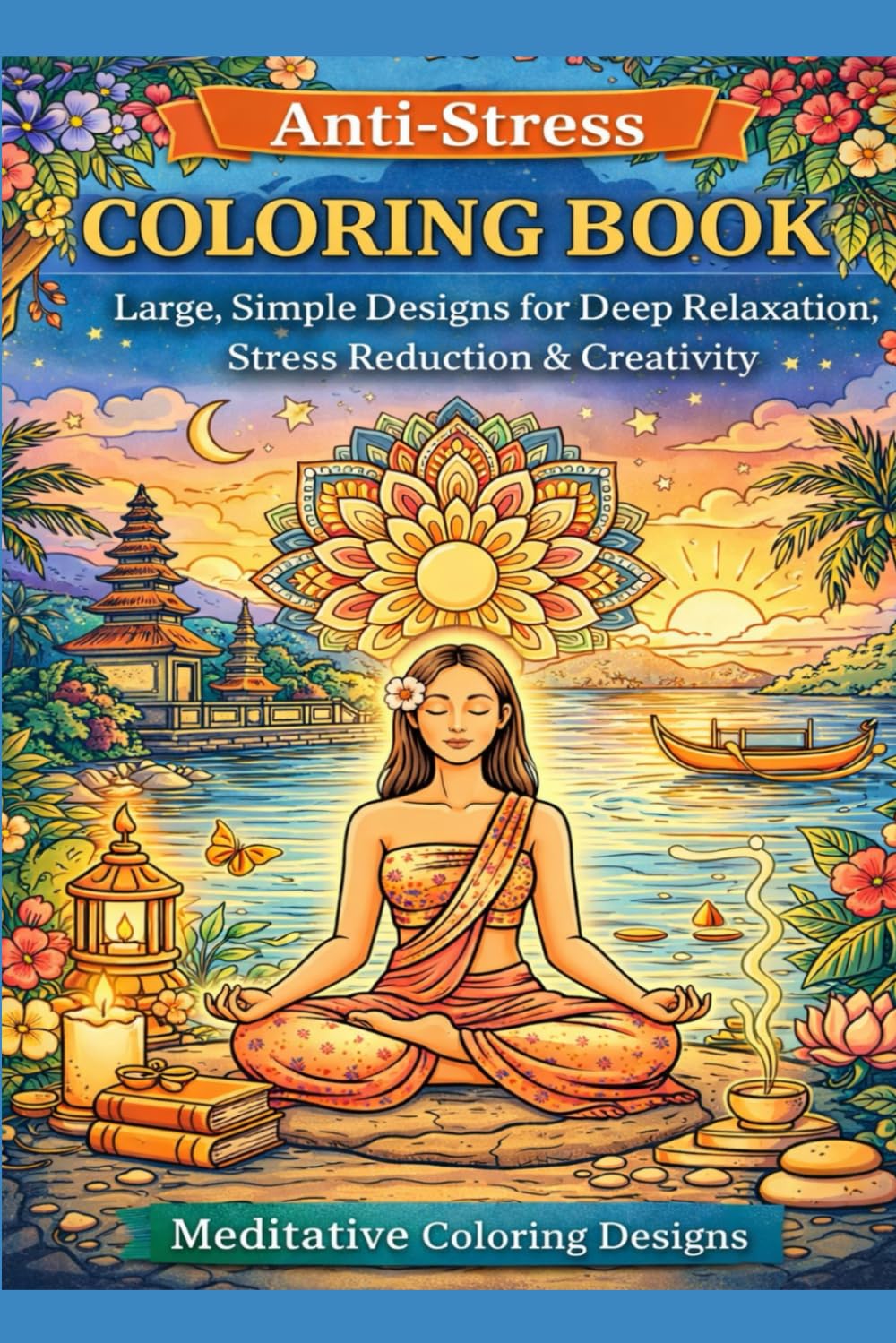 Anti-Stress Coloring Book: Meditative journey to Bali