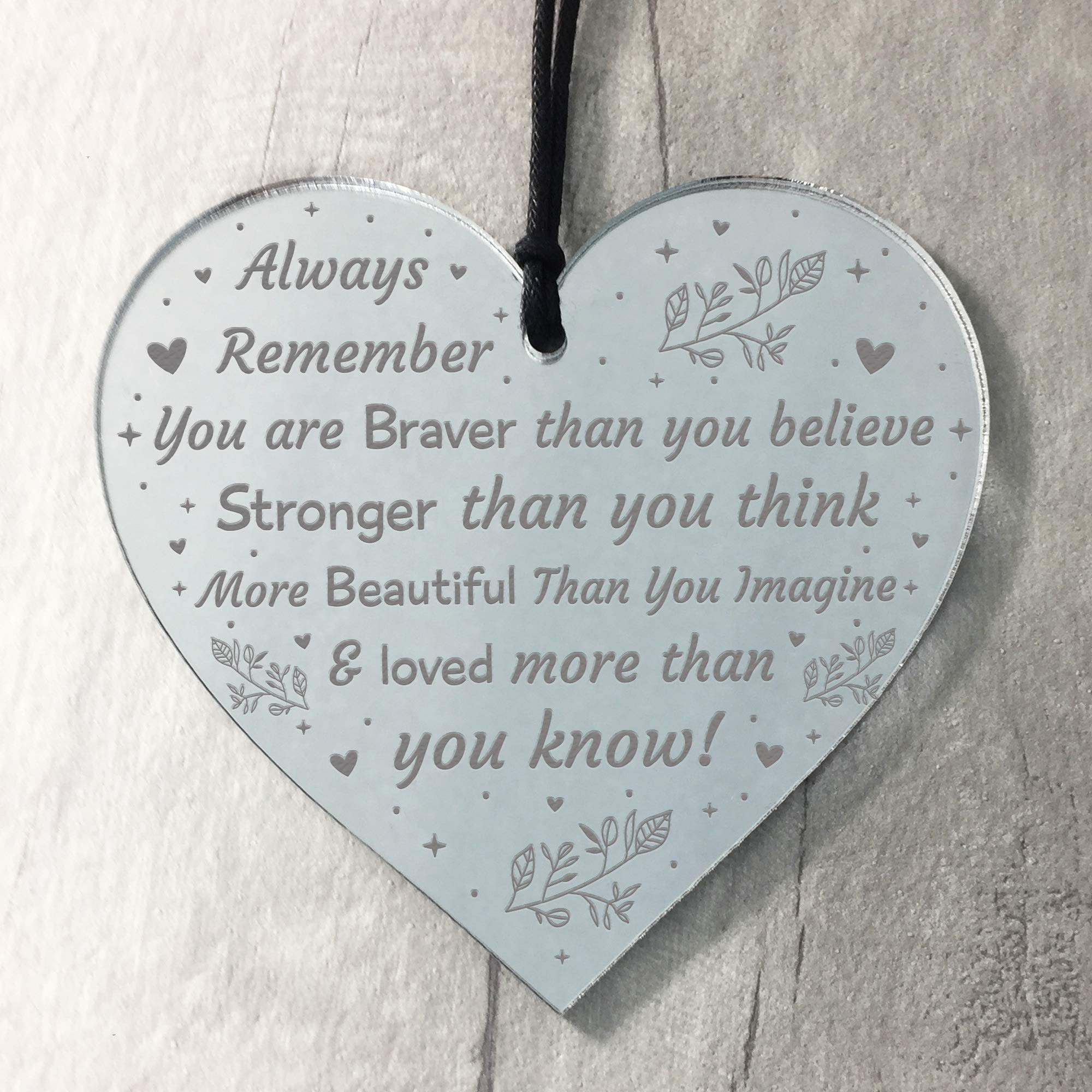 Red Ocean Inspirational Sign Friendship Gifts For Best Friend Acrylic Heart Motivational Plaque