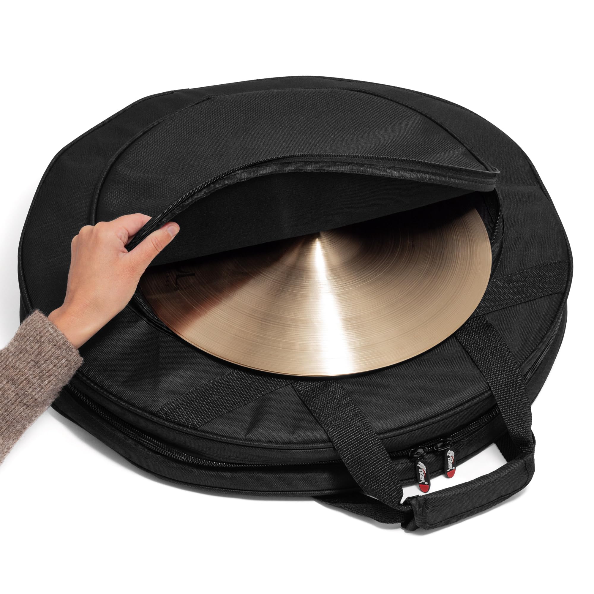 TIGER DGB21-BK - Custodia imbottita per piatti batteria 21", con divisori interni rimovibili - colore nero