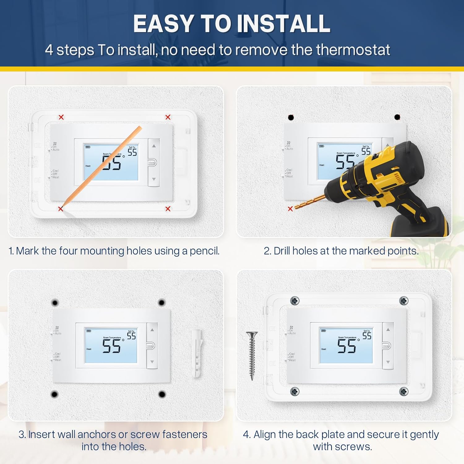 5 Pack Thermostat Lock Box with Key, Fits Thermostats 7.1" × 4.5" or Smaller, Universal Large Thermostat Cover for Thermostats & Sprinkler Controllers, Sprinkler Controller Guard