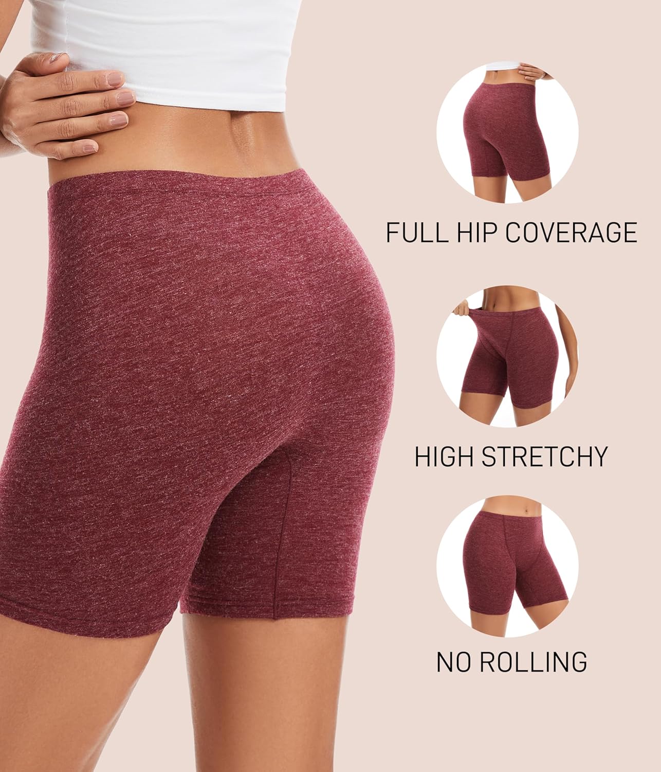 Merino Wool Boxer Briefs for Women,Breathable Wooly Boyshorts Underwear Moisture Wicking Boxershorts for Ladies - Image 5