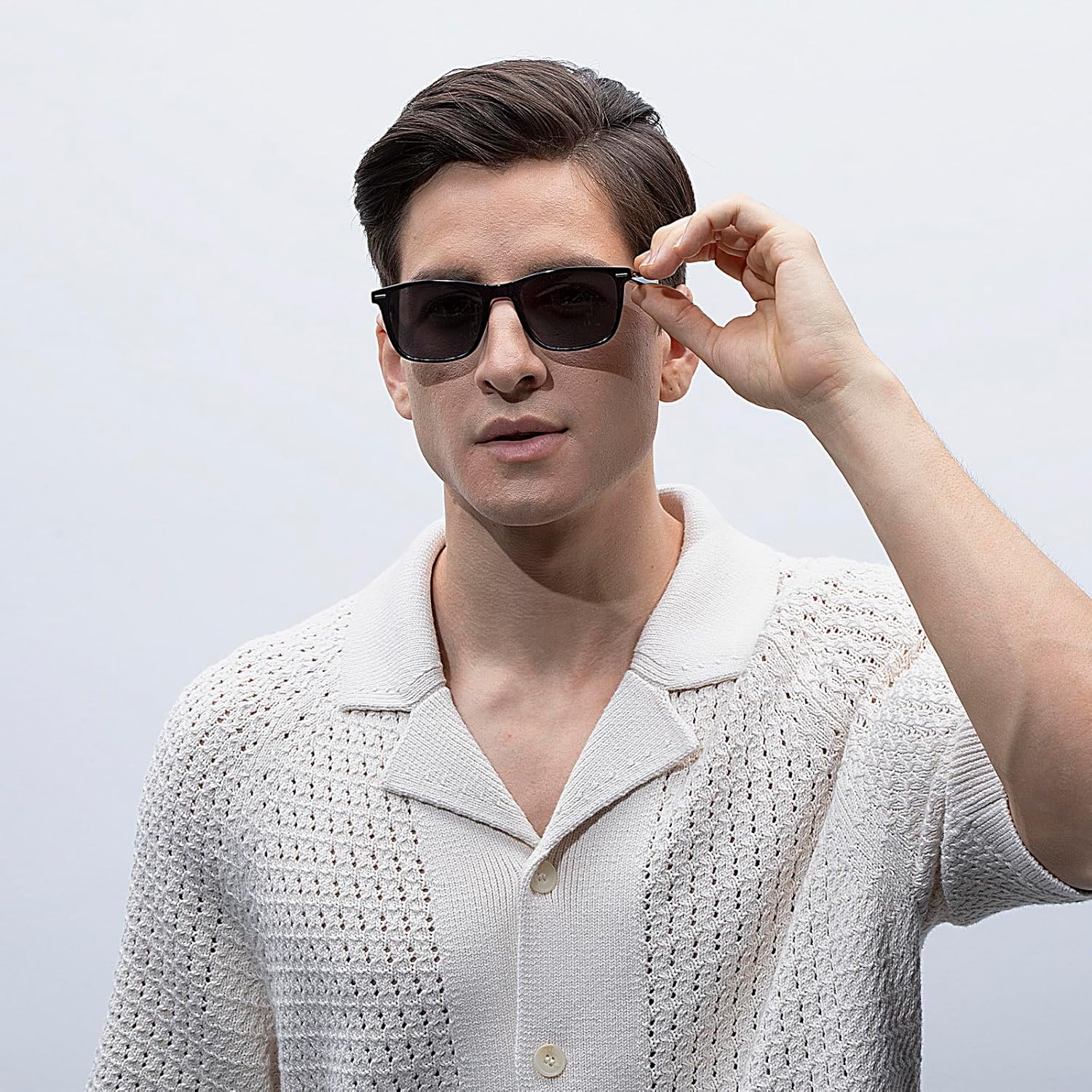 CARFIA Rectangle Polarized Sunglasses for Men UV400 Protection Narrow Face Lightweight Acetate Driving Glasses - Image 3