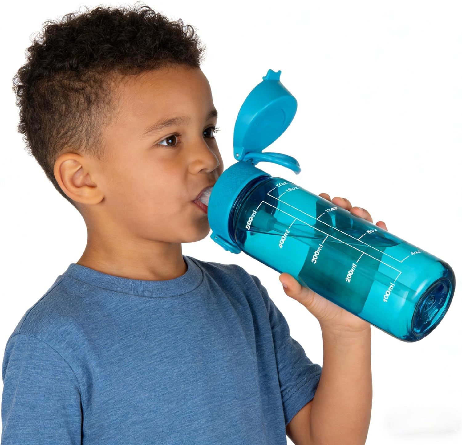 GOPPUS 17oz Kids Water Bottle for School -Straw, Leak-Proof Tritan Sports Bottle Time Marker Reusable for Girls Boys - Image 7