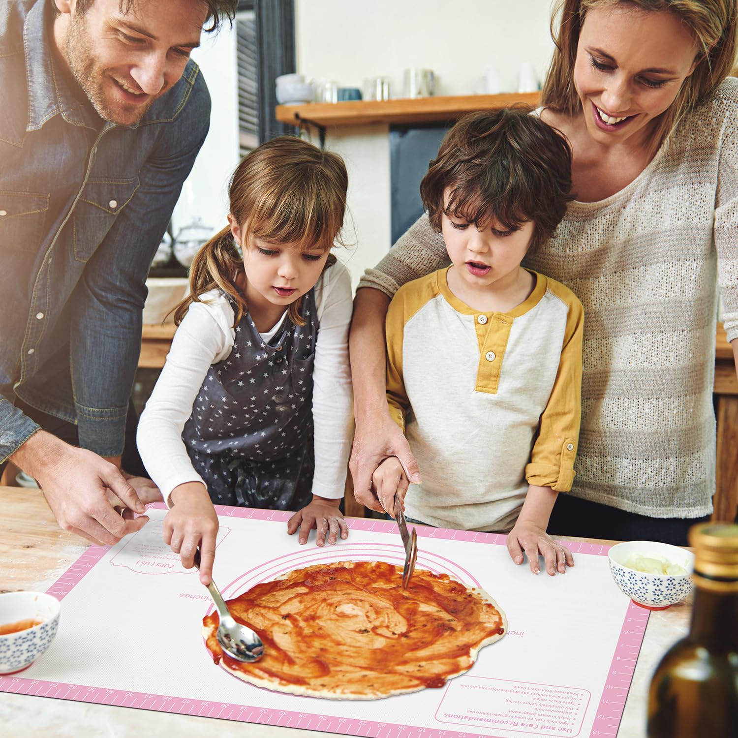 Antihaft-Siliocne-Gebäckmatte, extra große Silikonmatte zum Backen, Silikon-Teigmatte zum Rollen, Fondant-Matte, Kuchenkrustenmatte, Silikon-Brotbackmatte