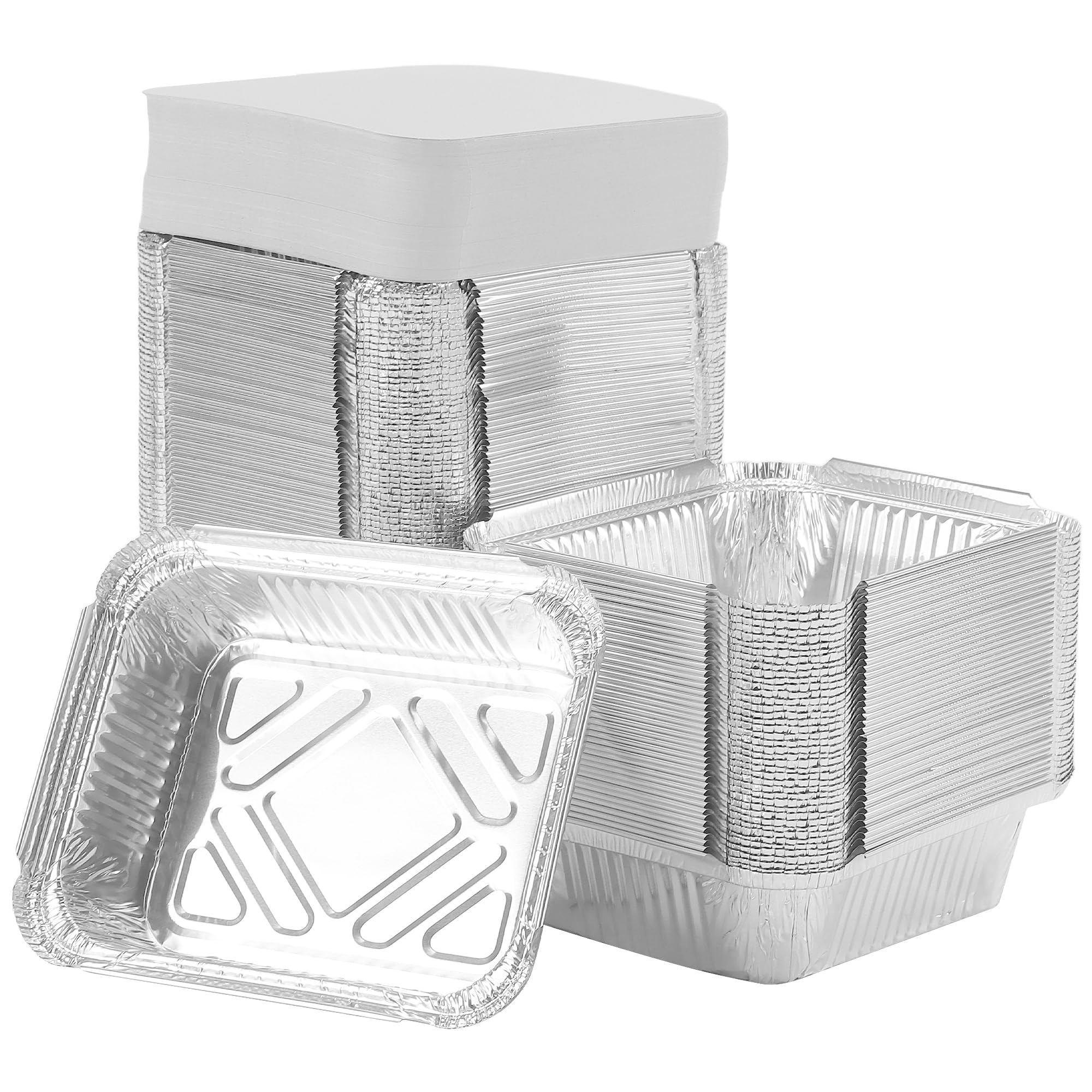 125 Stück Aluschalen mit Deckel 600ml, Alu Grillschalen, Grillschalen Tropfschalen Aluminium für Grill, Backen, Küche