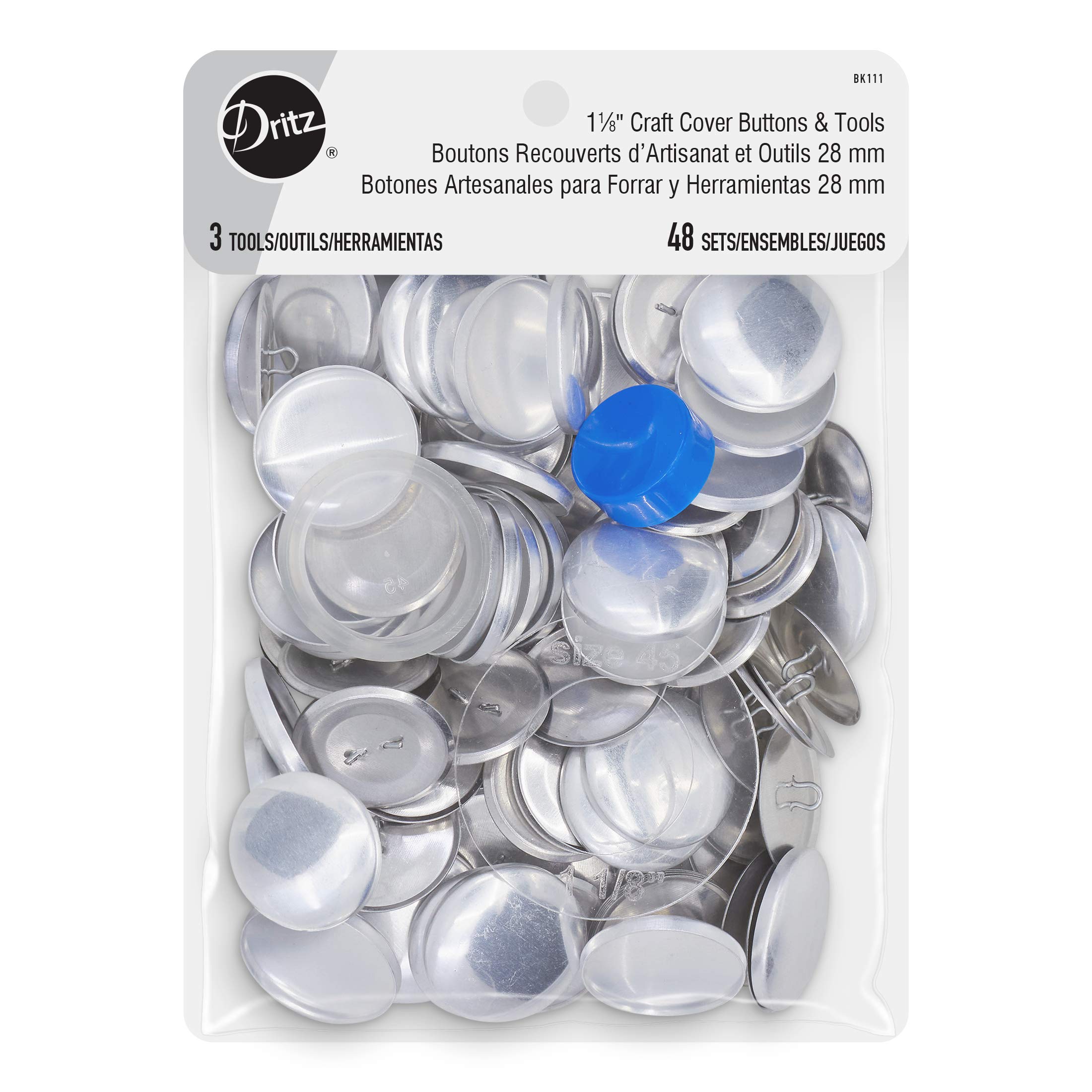Boutons à recouvrir Dritz 28mm avec outils pour création textile personnalisée