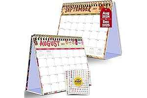 Decorably 18 Months 2024 2025 Standing Flip Desk Calendar