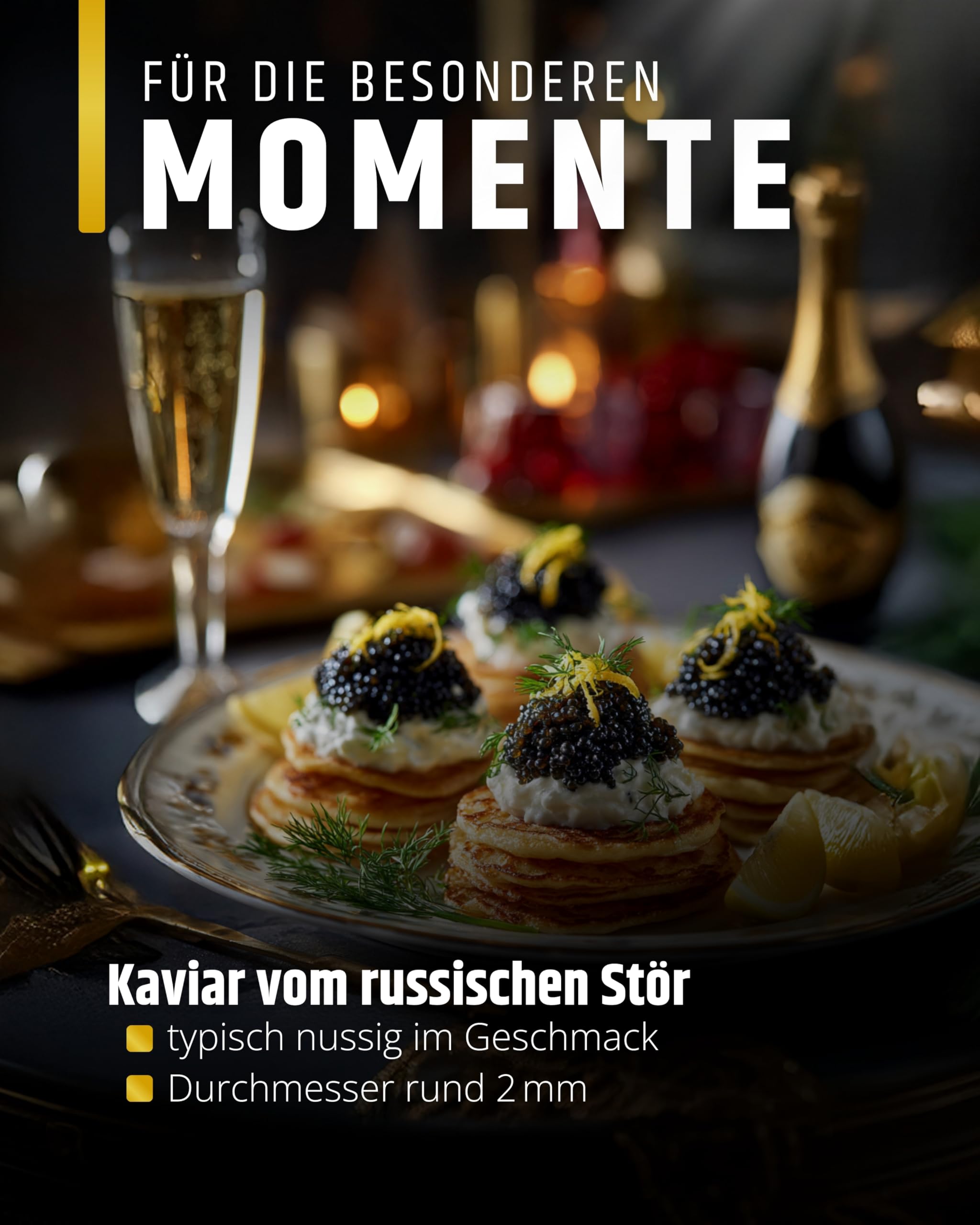 SEPEHR DAD CAVIAR Osietra Kaviar Select 30 g I mittelgroßes Korn 2,9 mm I Osietra-Caviar aus nachhaltiger Aquakultur I zart nussig & fein ausbalanciert I inkl. gratis Perlmuttlöffel