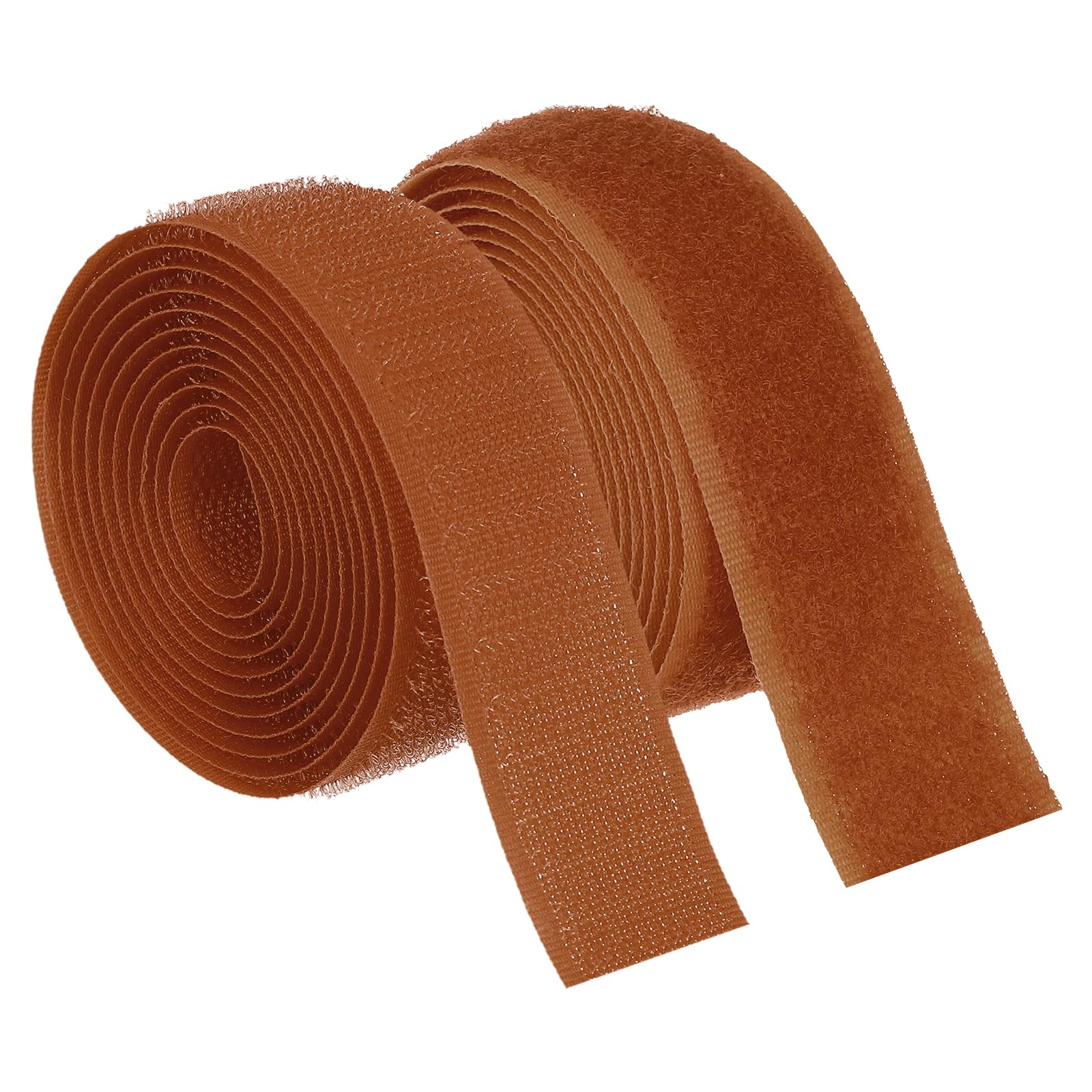 PATIKIL 1.5 Yard Sew on Hook and Loop Strips, 3/4 Inch(20mm) Width Non-Adhesive Back Nylon Fabric Tape Strong Grip Fastener Strips Interlocking Tape for DIY Craft Sewing, Brown