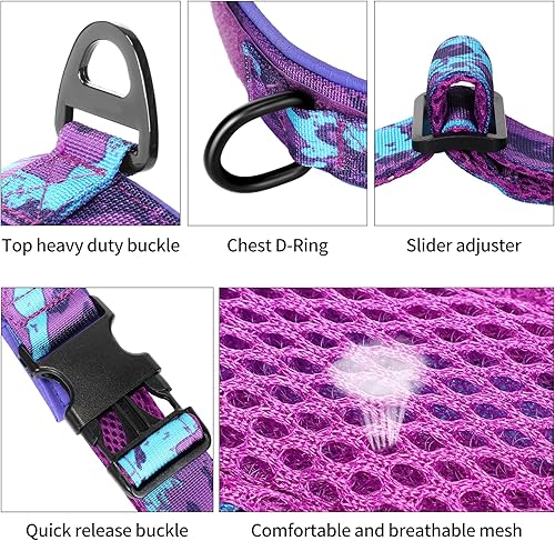 Miniatura 2 de Arnés para perro sin tirones con funda para Airtag y dos parches, arnés para perro a prueba de escapes, arnés de chaleco fácil para entrenar y