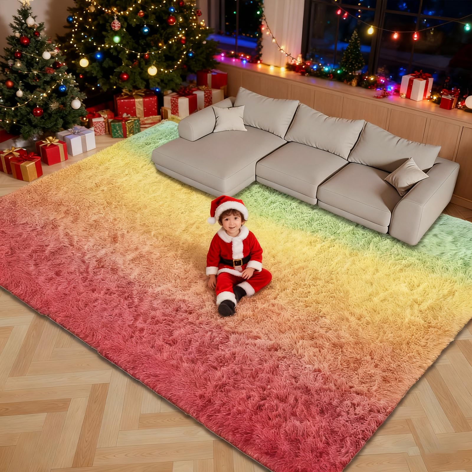 Tapis de salon antidérapant super doux et épais qui ne perd pas ses poils