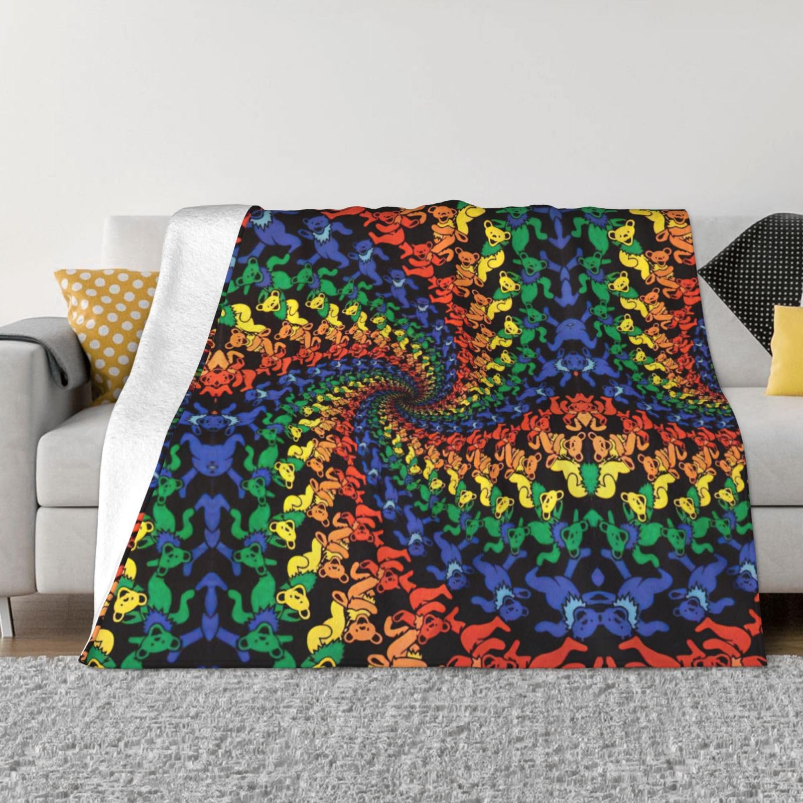 Couverture flanelle tie dye jeté de lit haut de gamme au toucher soyeux