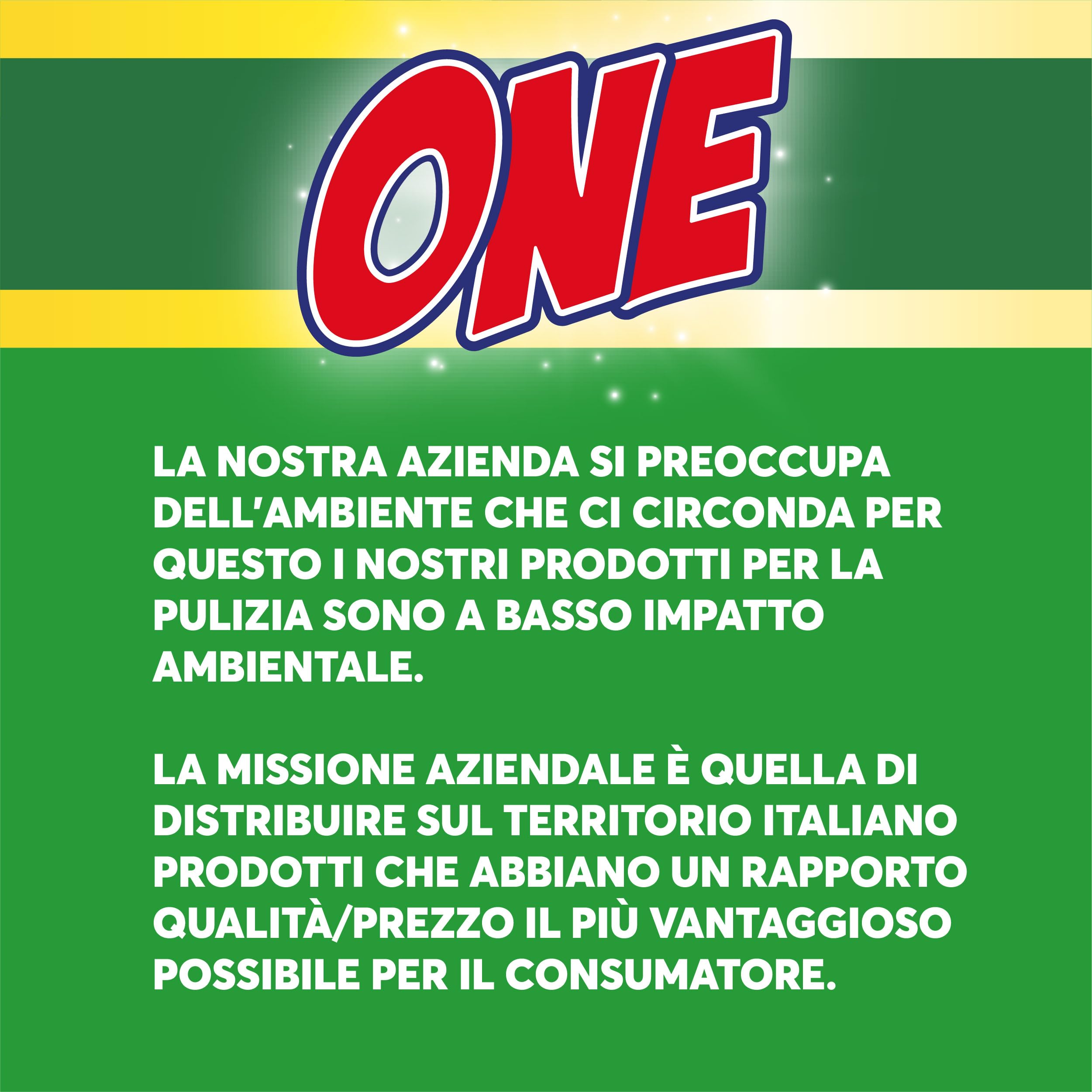 ONE - Pacco da 12 confezioni di 1 lt DETERSIVO LIQUIDO DETERGENTE PIATTI A MANO al profumo di limone - Neutralizza grasso e sporco - Pulizia a basso impatto ambientale