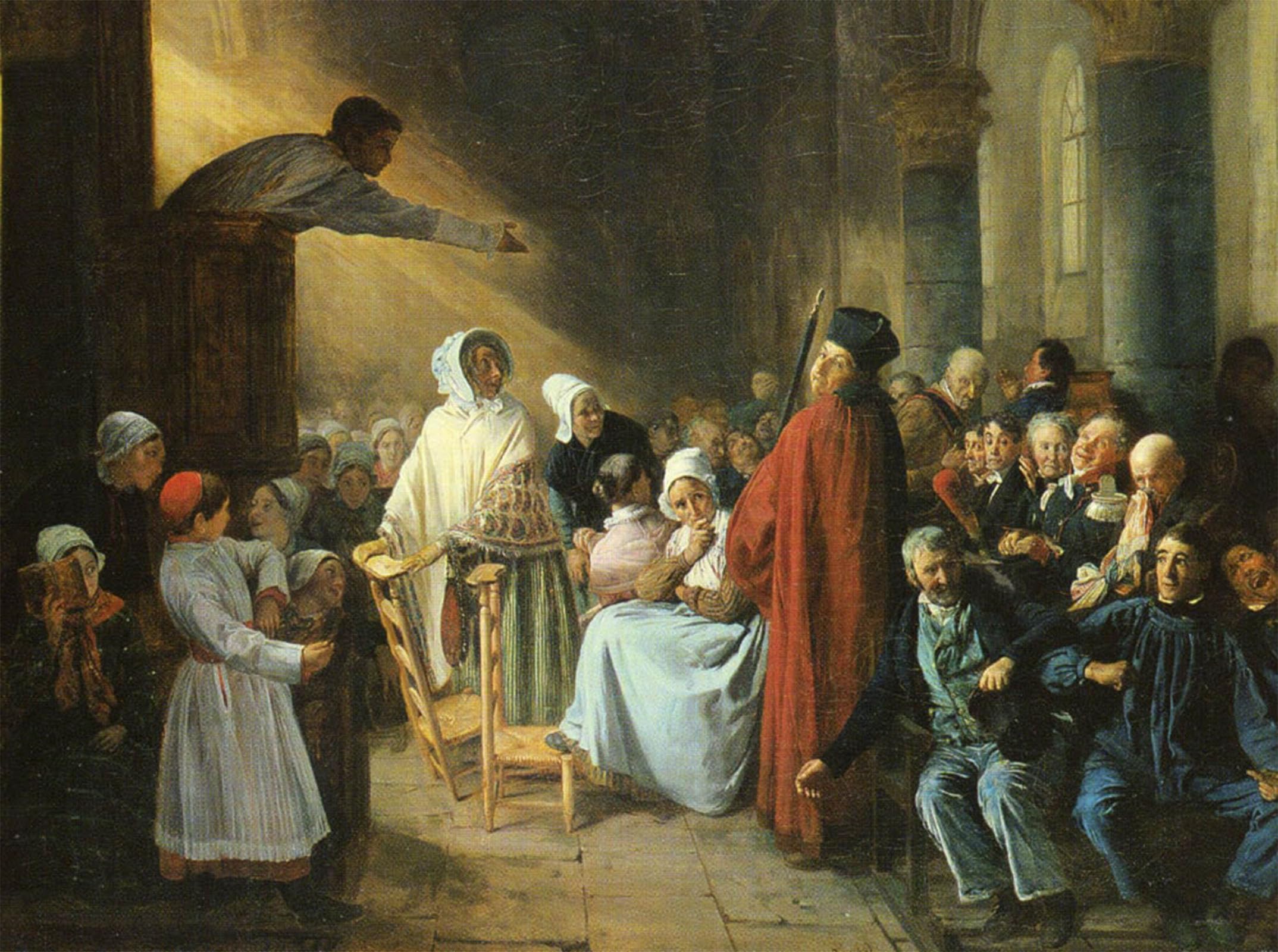 ARTXLXXBN Famous Painting Art Wall Decor Abstract Art Picture the Sermon by Francois-auguste Biard Animal Pictures for Home Decor 60x90cm